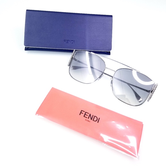 NWT FENDI FF 0380 G/S 6LB Ruthenium SUNGLASSES - Picture 4 of 8